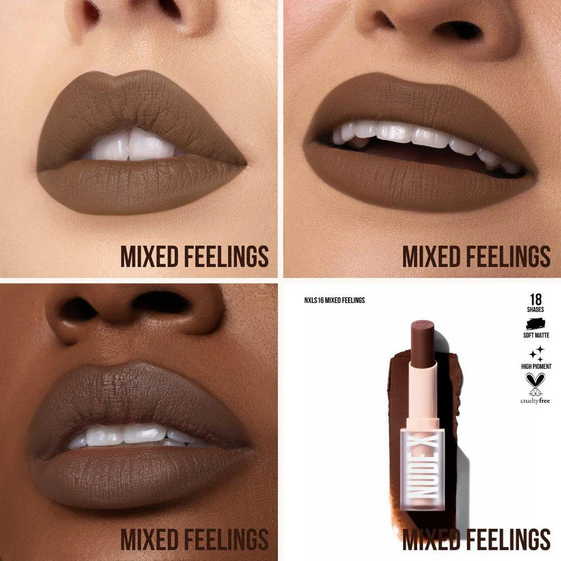 Nude X Soft Matte Lipstick Color: Mixed Feelings